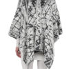 Warme poncho jacquard vlinders - Afbeelding 2