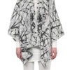 Warme poncho jacquard vlinders