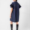 KORTE BLAUWE KATOENEN JURK - Afbeelding 2