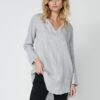 LINNEN BLOUSE LANG GRIJS