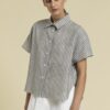 GESTREEPTE LINNEN BLOUSE