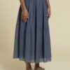 LANGE ROK VOILE BLAUW