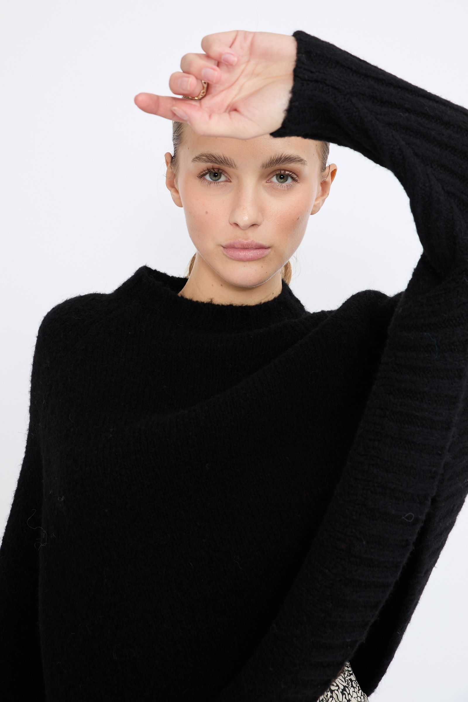 PONCHO-TRUI TERRY ZWART