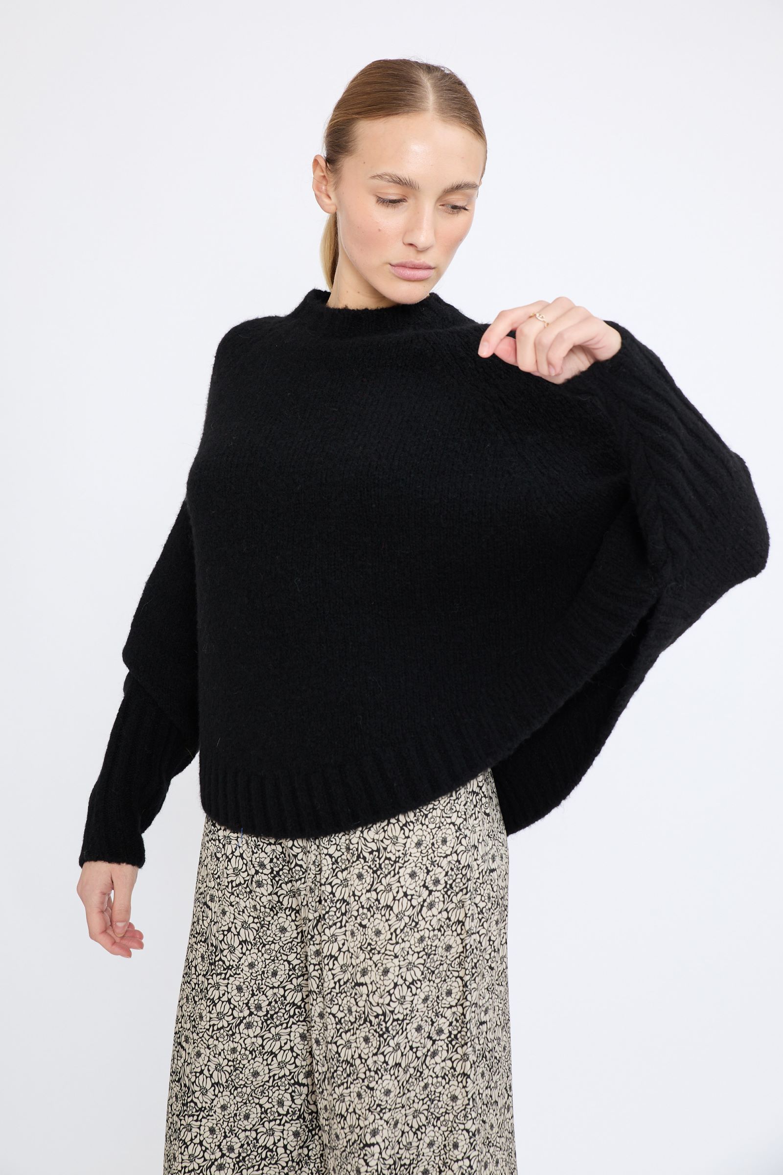 PONCHO-TRUI TERRY ZWART - Afbeelding 2