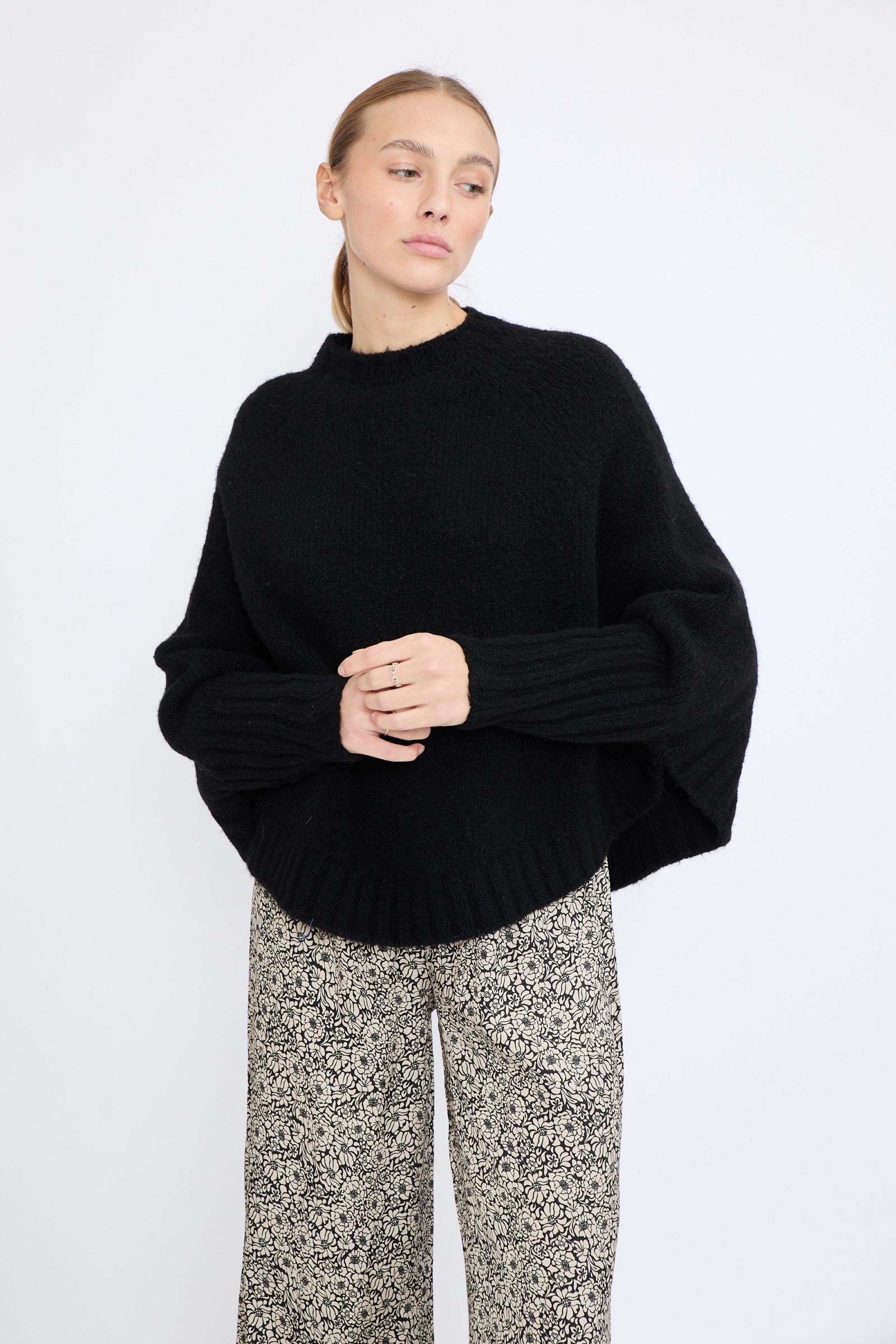 PONCHO-TRUI TERRY ZWART - Afbeelding 4