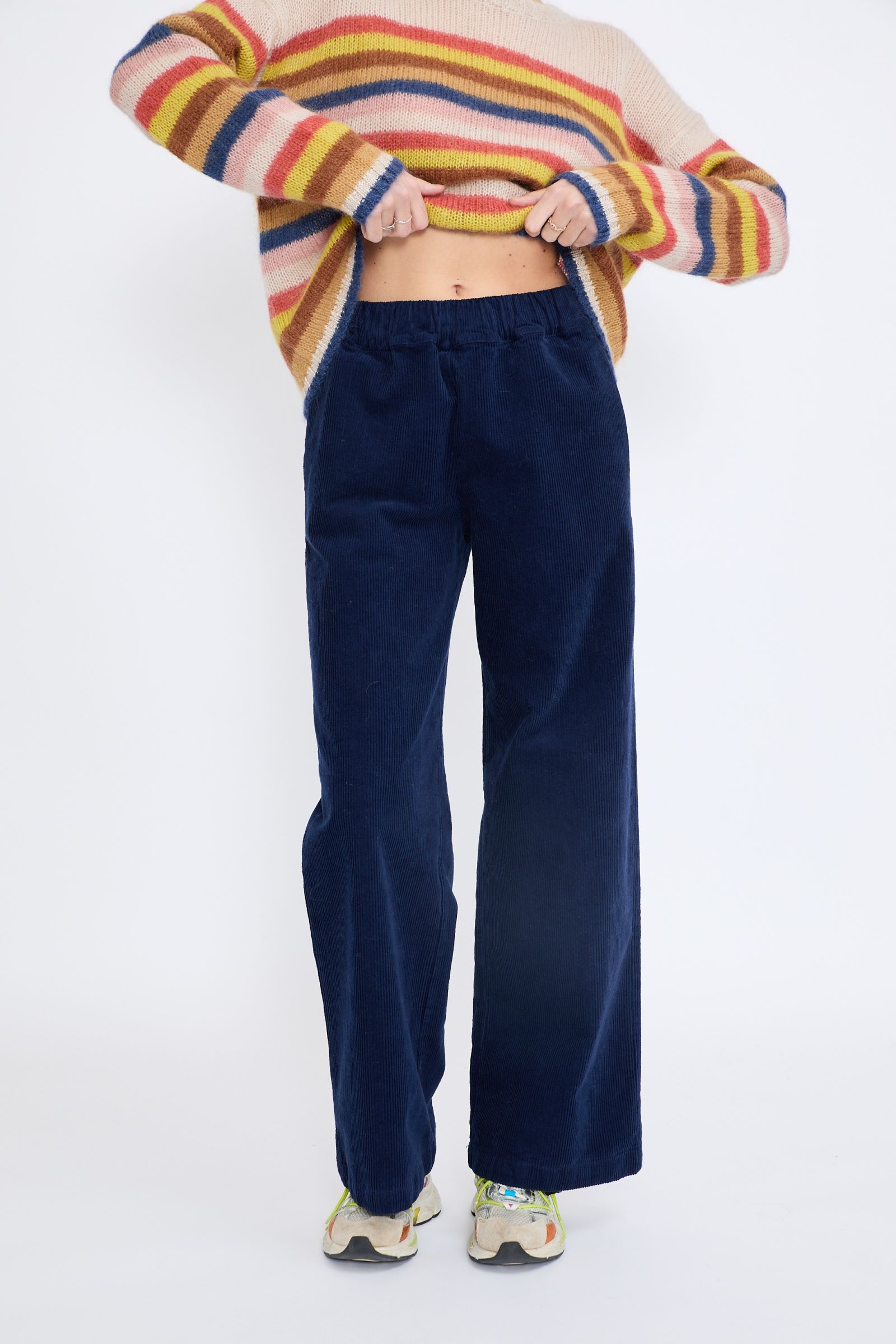 BROEK RIB NAVY