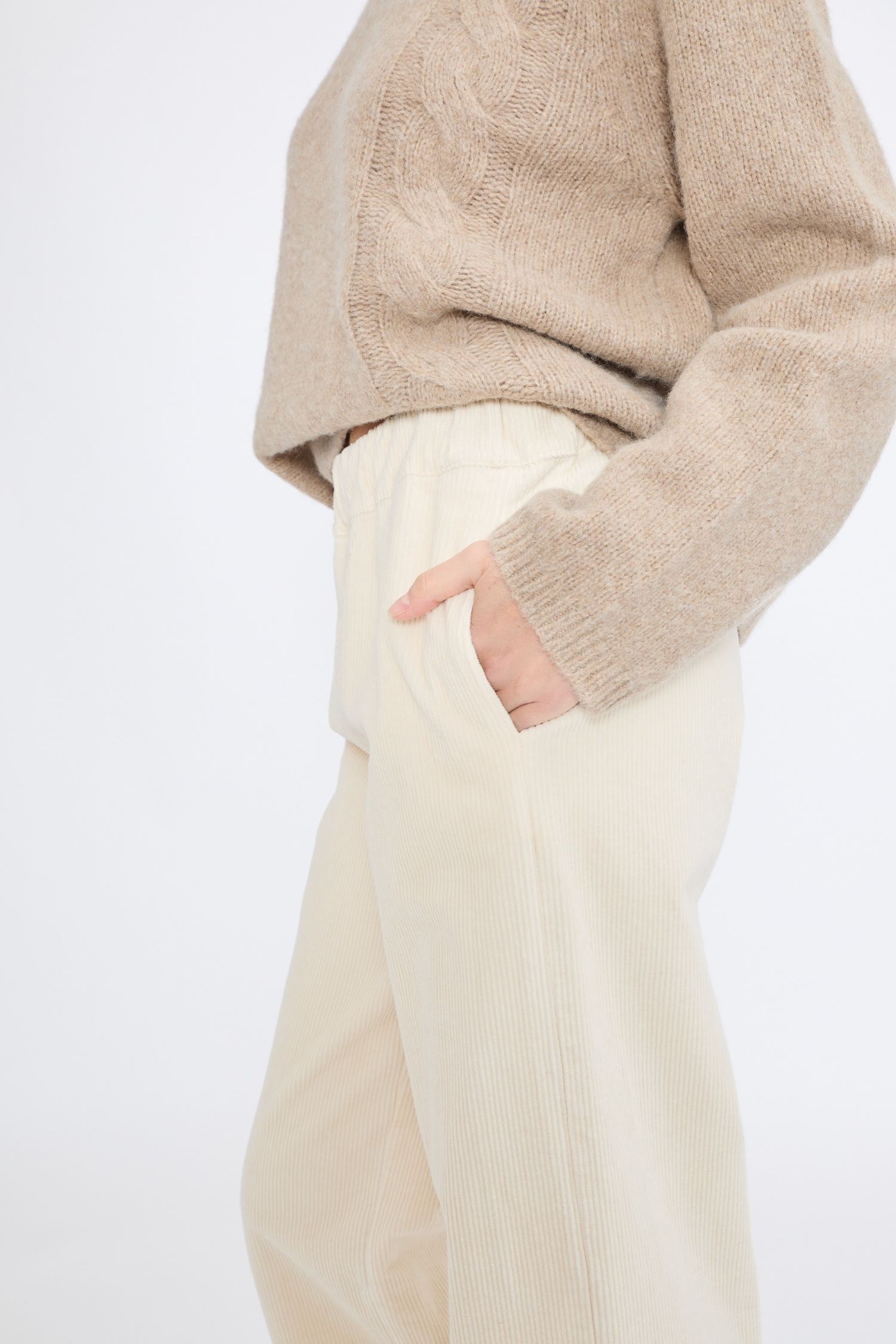 BROEK RIB OFFWHITE - Afbeelding 3