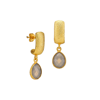 OORBELLEN SMOKEY ONYX