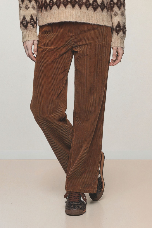 BROEK RIB CHOCO