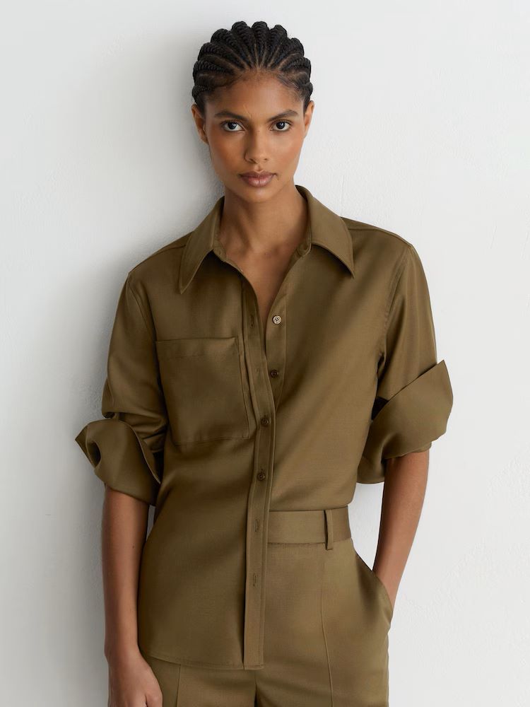 REISS BLOUSE KHAKI