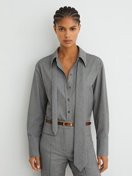 REISS BLOUSE GRIJS